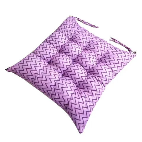 Square Printed Chair Cushion With Ties For Office Home Geometric Chevron Stripe Pattern Soft Padded Floor Seat Mat
