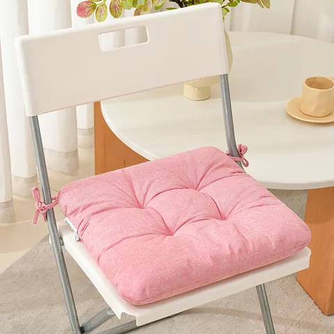 Modern Solid Color Thickened Chair Pad with Ties for Office Student Chair Floor Tatami Seat Cushion Home Decor Polyester Mat