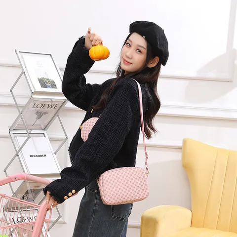Mode Punktedruck Kameratasche Für Damen Retro PU Leder Kleine Quadratische Tasche Umhängetasche Mit Mini Rundem Geldbeutel