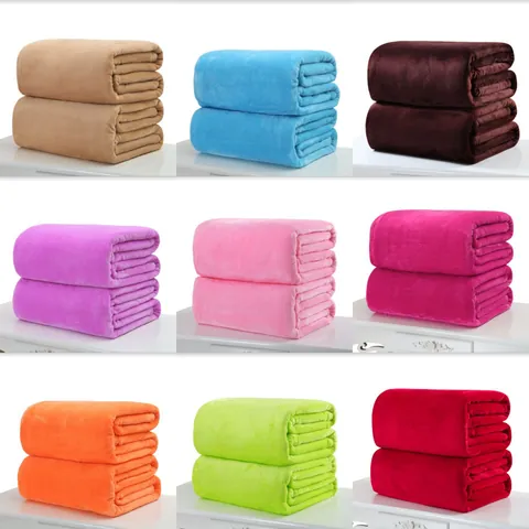 Modern Minimalist Solid Color Flannel Blanket Soft Warm Polyester Throw Blanket For Bed Sofa Travel Pet Office Use Blankets