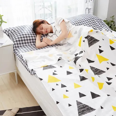 Cotton Travel Sleeping Bag Hotel Bed Liner Hygienic Protection Set Single Double Portable Bedding Sheet Pillowcase