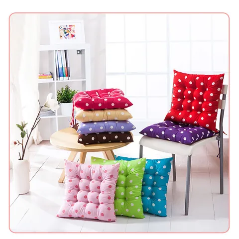 Polka Dot Plaid Thickened Breathable Chair Pad Soft Polyester Seat Cushion For Office Student Stool Tatami Home Decorative Square Cushion