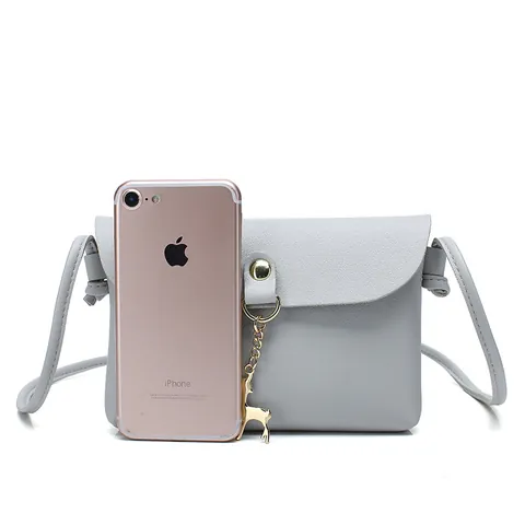 Women Mini PU Leather Crossbody Bag Cute Gold Deer Pendant Phone Purse Small Square Flap Shoulder Bag Casual Daily Handbag