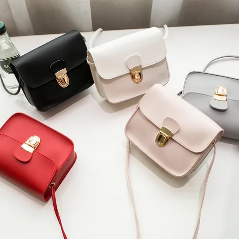 Borsa a Tracolla da Donna Minimalista in Pelle PU Con Patta a Lucchetto Tinta Unita Borsa a Spalla Casual Porta Cellulare