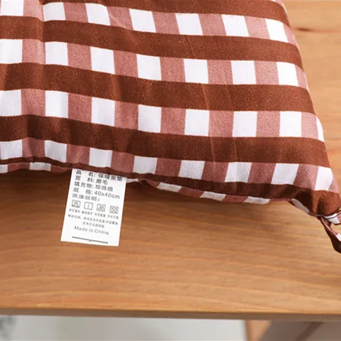 Verdikt Geborsteld Polyester Bedrukt Stoelkussen Zacht Gingham Stippenpatroon Zitkussen Met Bandjes Voor Kantoor Thuis