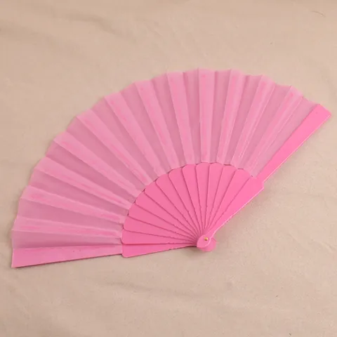 Abanico Plegable de Color Sólido Varillas de Plástico Tela Abanico de Mano Para Boda Fiesta Actuación Publicidad Evento Promocional Decorativo Portátil