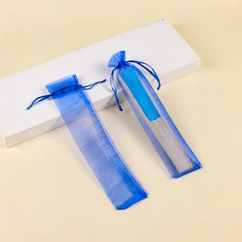 Funda de Organza para Abanico Bolsa de Abanico Plegable con Cordón para Boda Fiesta Embalaje de Regalo Bolsas de Regalo de Malla