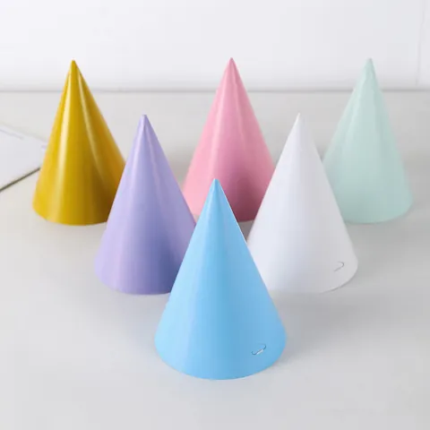 Macaron-Farbe Geburtstagsfeier Hut DIY Papier Kegel Hüte Für Kinder Erwachsene Geburtstag Feier Party Dekorationen Bunte Runde Papier Hüte