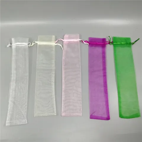 Bolsa de Regalo de Organza de 23CM con Cordón para Fiesta de Boda Funda Protectora para Abanico Plegable