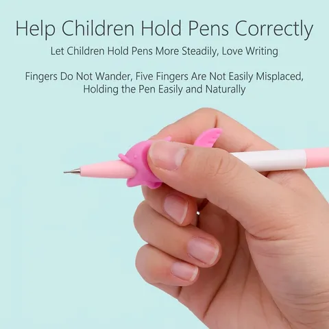 Silicone Pen Grip Corrector For Kids Students Writing Posture Training Cute Dolphin Fish Shape Stationery Accessory