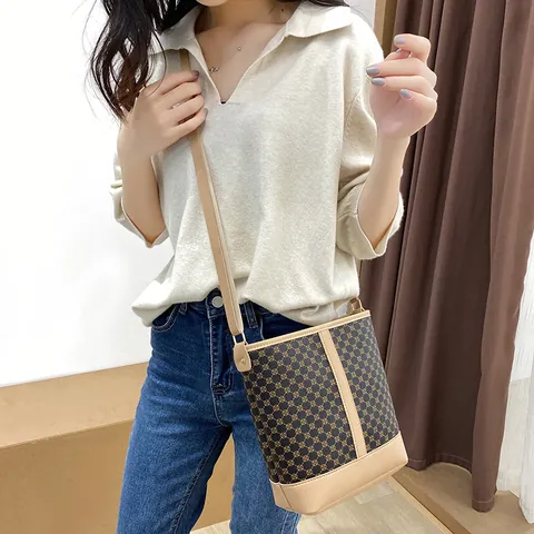 Bolso Bombonera Estampado Vintage Color de Contraste Cuero PU Bolso de Hombro Para Viaje Diario Elegante Bolso de Mujer