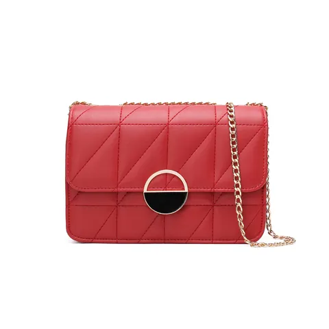 Borsa Quadrata con Patta in Pelle PU Trapuntata a Losanghe da Donna Borsa a Tracolla con Catena di Moda Classica Custodia per Telefono