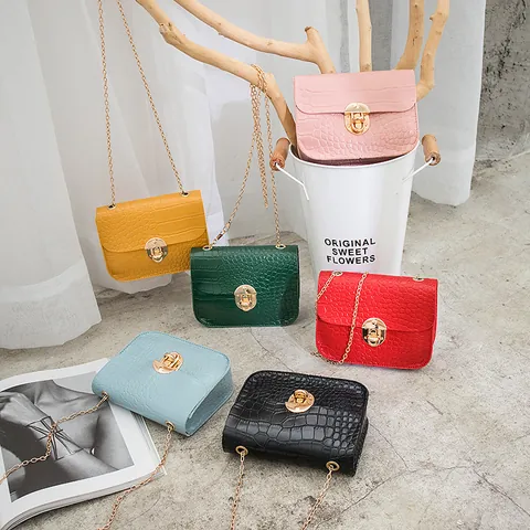 Women Stone Pattern Crossbody Bag PU Leather Mini Square Handbag Gold Chain Shoulder Bag For Daily Date Street Style