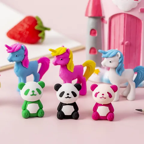 Kreative Cartoon Tier Radiergummis Süße Schüler Gummi Radiergummi Panda Einhorn Dinosaurier Schreibwaren Schulbedarf Geschenk