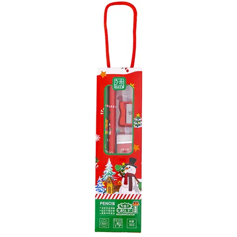 Weihnachten Schreibwaren Set Kinder Bleistift Radiergummi Lineal Anspitzer Mehrteiliges Set Geschenk Für Schüler Kindergarten Party