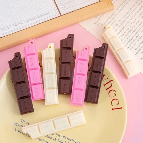 Simulation Chocolate Bar Ballpoint Pen Creative Cartoon Food Shape Writing Pen Pendant For Student Stationery Gift Plastic School Office Pen