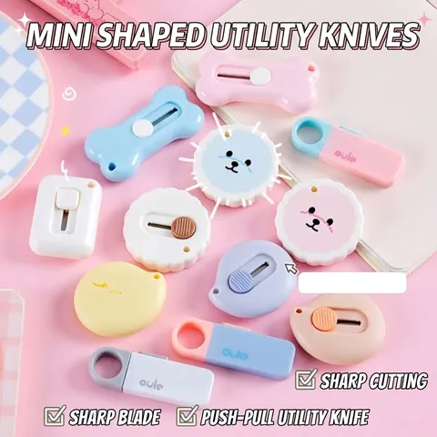 Schattig Mini Cartoon Hobbymes Draagbaar Macaron Kleur Uitpakken Gereedschap Voor Kantoor School Studenten Handwerk Papiersnijder