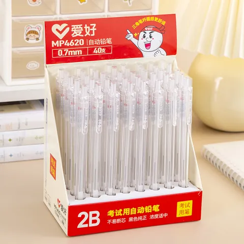 2B Mechanical Pencil Transparent Barrel 0.5mm 0.7mm Automatic Pencil For Students Office Writing Stationery Exam Supplies
