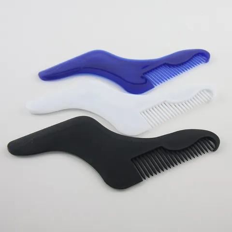 Men Professional Beard Shaper Comb Template For Facial Hair Styling Trimming Sideburns Neck Line Guide Grooming Tool Plastic