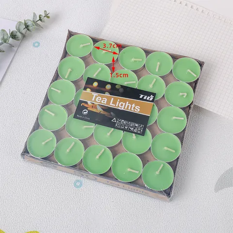 Round Paraffin Wax Tea Light Candles Colorful Smokeless Candles For Wedding Party Romantic Home Decoration Tealights
