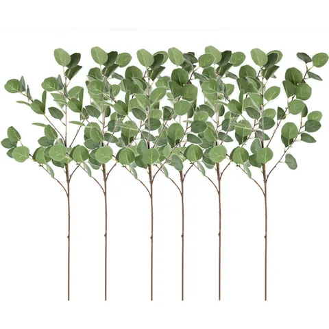 Tallos de Hojas de Eucalipto Artificiales Ramas de Eucalipto Falsas para Decoración del Hogar Boda Fiesta Verde Nórdico Hoja de Manzana