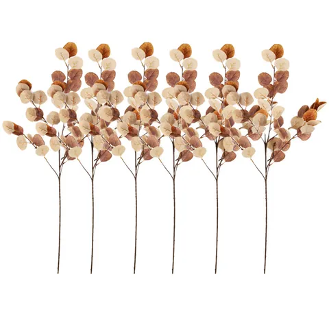 Tallos de Hojas de Eucalipto Artificiales Ramas de Eucalipto Falsas para Decoración del Hogar Boda Fiesta Verde Nórdico Hoja de Manzana