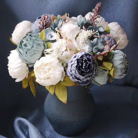 Europäischer Vintage Künstlicher Pfingstrosen Strauß Seidenstoff Gefüllte Falsche Blumen Für Heim Hochzeit Dekoration Fotografie Requisiten