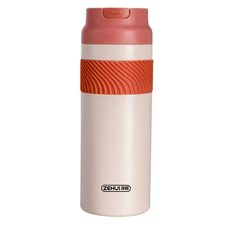 316 Stainless Steel Insulated Water Cup Outdoor Sports Bounce Lid Portable Vacuum Flask Student Direct Drinking Bottle With Silicone Sleeve