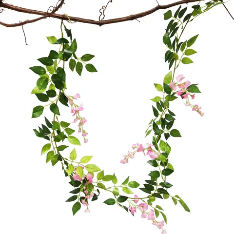Simulatie Wisteria Bloem Rank Kunstzijde Bloemengirlande Voor Bruiloft Huis Hangende Plant Decor Pastoraal Bloemstengel