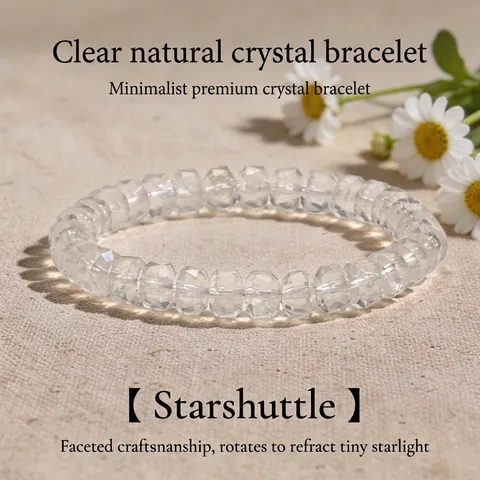 Natürlicher Weißkristall Perlenarmband Meteorit Form Facettiert Klarer Quarz Handkette Minimalistische Mode Schmuck Für Damen Herren Geschenk
