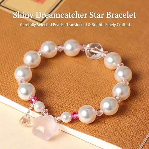 Zoete Kunstparel Rozenkwarts Kralen Armband Voor Vrouwen Schattige Ster Hanger Mode Sieraden Meisjes Armband Cadeau