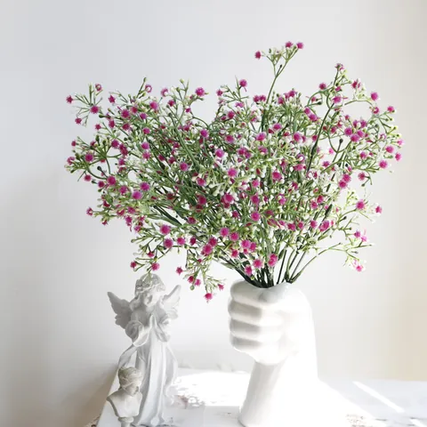 Ramo de Flores de Gipsófila Artificial Tallos de Gipsófila de Imitación Racimos Florales de Plástico Para Hogar Mesa Boda Fiesta Exterior Decoración de Habitación