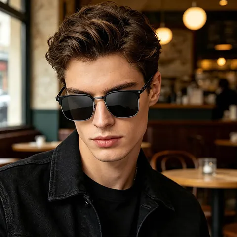 Heren Gepolariseerde Zonnebril Metaal Ovaal Frame Rijden Zonnebril Euro-Amerikaans Minimalistisch Retro Brillen Voor Outdoor Dagelijkse Mode Zonnebril