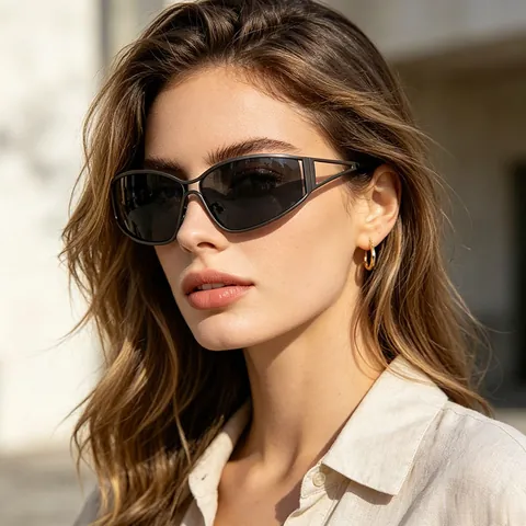 Y2K Ρετρό Γυαλιά Ηλίου Cat Eye για Γυναίκες Άνδρες Μεταλλικός Διάτρητος Βραχίονας Προστασία UV400 Μοντέρνα Punk Street Style