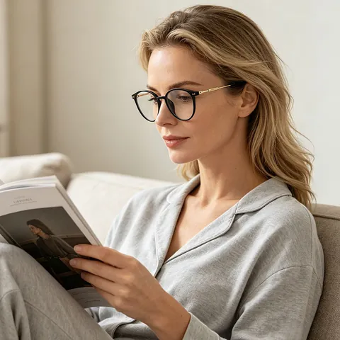 Anti Blauw Licht Bijziendheidsbril Ovaal Frame Metaal PC Literair Mode Brillen Voor Dames Heren Optisch Frame Goud Zilver