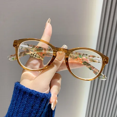 Dames Anti Blauw Licht Leesbril Veerscharnier Bloemenprint Frame Elegante Optische Brillen Voor Ouderen Leesbrillen