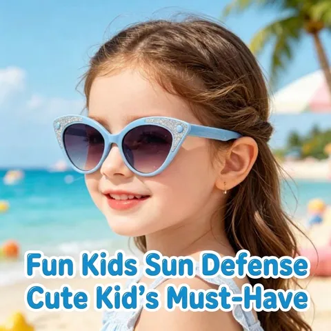 Vintage Katzenauge Kinder Sonnenbrille Süße Glitzer Bonbonfarbe Kids Sunglasses UV400 Schutz Mode Baby Street Style Sonnenbrille Für Outdoor Reisen Jungen Mädchen