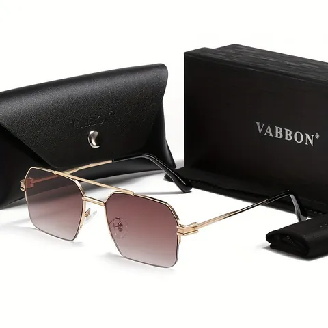 Lunettes de Soleil Carrées en Métal Rétro Pour Hommes Femmes Double Pont Lunettes de Soleil Polarisées Mode Conduite en Extérieur Voyage