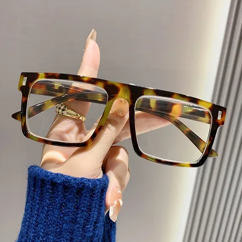 Modieuze Vierkante Anti Blauw Licht Leesbril Voor Heren Dames Trendy Schildpad Zwart Frame Bril Veerscharnier Presbyopie Brillen Voor Kantoor Dagelijks