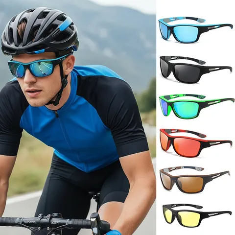 Gepolariseerde Wielren Zonnebril UV400 Winddichte Outdoor Sportbril Voor Heren Dames Gespiegelde Lenzen Fietsen Bril