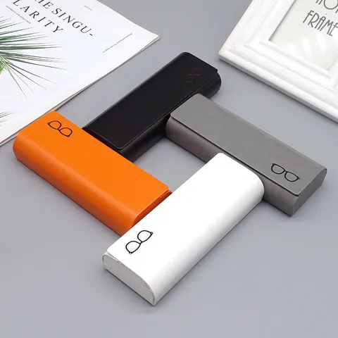 Minimalistische Metalen Kunstlederen Brillenkoker Premium Drukbestendige Brillen Opbergdoos Voor Heren Dames Dagelijks Gebruik Zonnebril Organizer