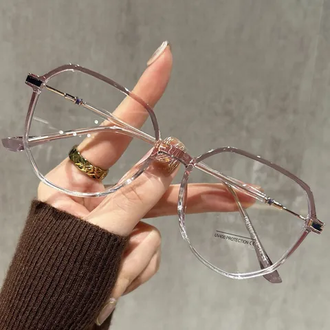 Gafas Anti-Luz Azul de Marco Grande Estilo Coreano TR90 Marco de Metal Gafas de Moda para Mujer
