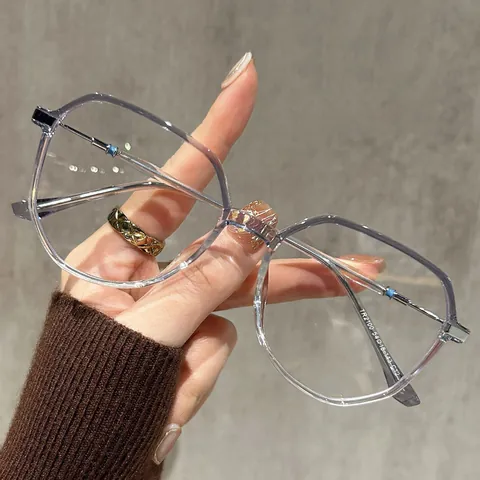 Gafas Anti-Luz Azul de Marco Grande Estilo Coreano TR90 Marco de Metal Gafas de Moda para Mujer