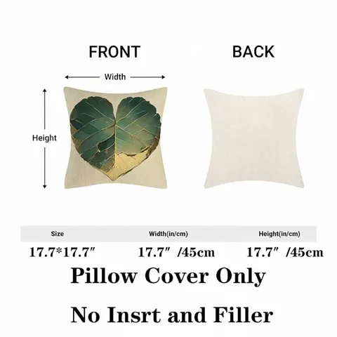 Modern Leaf Pattern Polyester Pillow Case Zippered Decorative Cushion Cover For Sofa Bedroom Home Decor Pillowcase