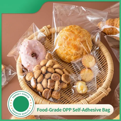 Transparante OPP Zelfklevende Voedselverpakkingszakken Heldere Plastic Verpakkingszak Voor Brood Koekjes Bakken