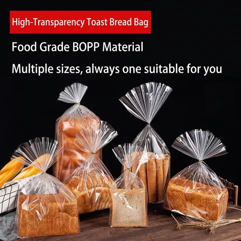 Transparante OPP Zelfklevende Voedselverpakkingszakken Heldere Plastic Verpakkingszak Voor Brood Koekjes Bakken