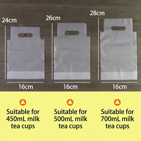 Einweg Kunststoff Getränketräger Beutel Tragbare Getränkeverpackung Tasche Für Milchtee Kaffee Sojamilch Einzel Doppel Becherhalter