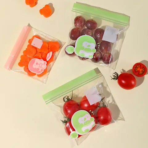 Bolsas De Almacenamiento De Alimentos Para Bebés De PE De Grado Alimenticio Cierre Doble Cremallera A Prueba De Fugas Diseño De Pingüino Para Aperitivos Infantiles Leche Materna Etiqueta De Fecha Escribible