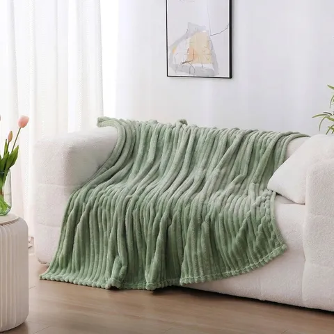 Einfarbige Verdickte Kunstkaninchenfell Decke Gerippte Milchsammet Sofa Überwurf Warme Plüsch Nickerchen Decke Weiche Gemütliche Bettwäsche Für Zuhause Wohnzimmer