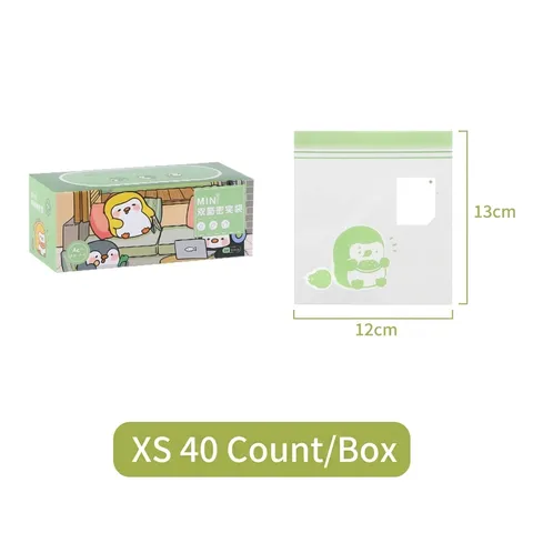 Food Grade Antibacterial Baby Food Storage Bags Reusable Sealing Bags For Infant Snacks Fruit Meat Cartoon Penguin Design